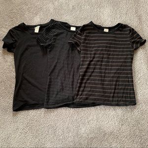 NWOT Bundle of Classic Black Crew Neck Tees